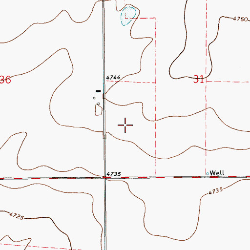 Topographic Map of 10385 Water Well, NM