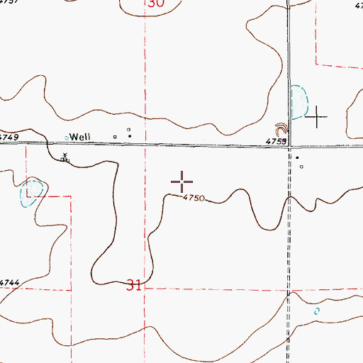 Topographic Map of 10659 Water Well, NM