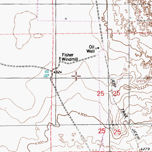 Topographic Map of 12513 Water Well, NM