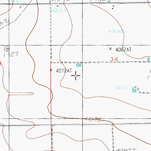 Topographic Map of 10665 Water Well, NM