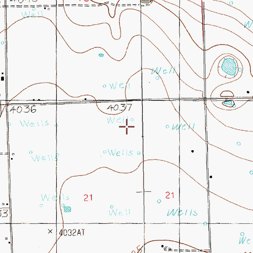 Topographic Map of 12335 Water Well, NM