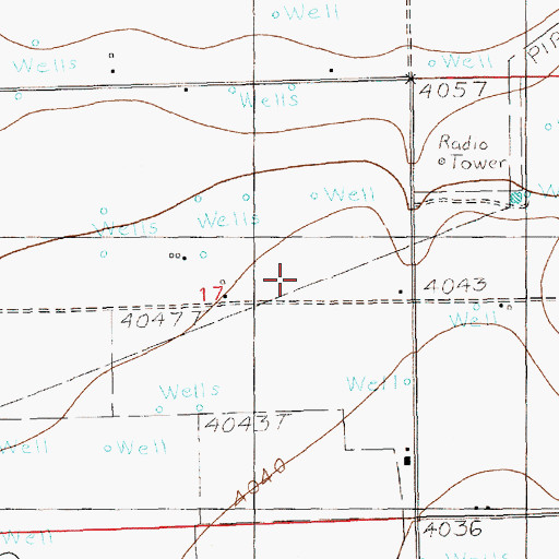 Topographic Map of 10053 Water Well, NM