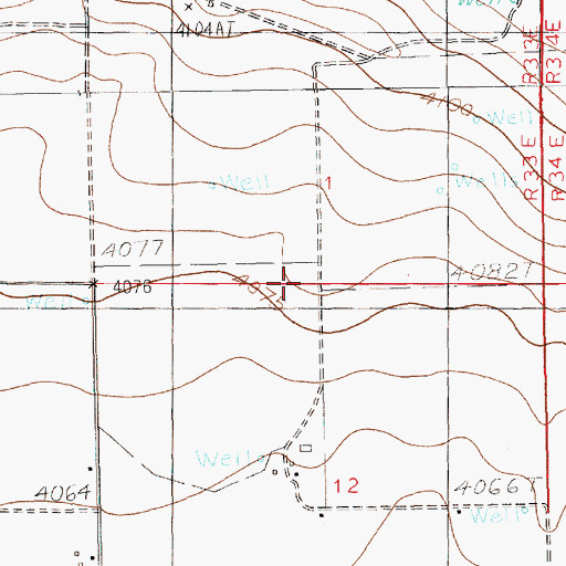 Topographic Map of 10033 Water Well, NM