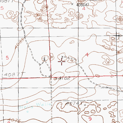 Topographic Map of 11668 Water Well, NM