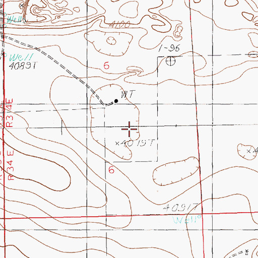 Topographic Map of 11670 Water Well, NM