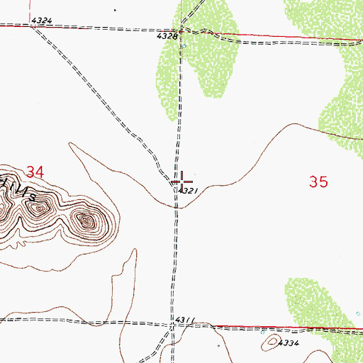 Topographic Map of 10221 Water Well, NM