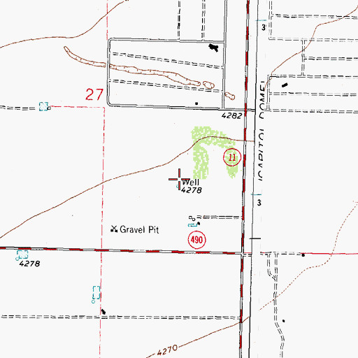 Topographic Map of 00490 Water Well, NM