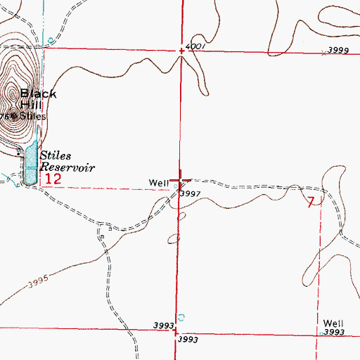 Topographic Map of 10427 Water Well, NM