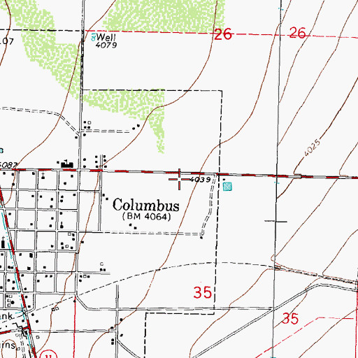 Topographic Map of 10415 Water Well, NM