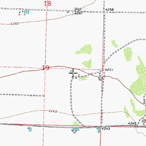 Topographic Map of 00707 Water Well, NM