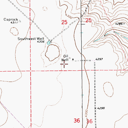 Topographic Map of 12580 Water Well, NM