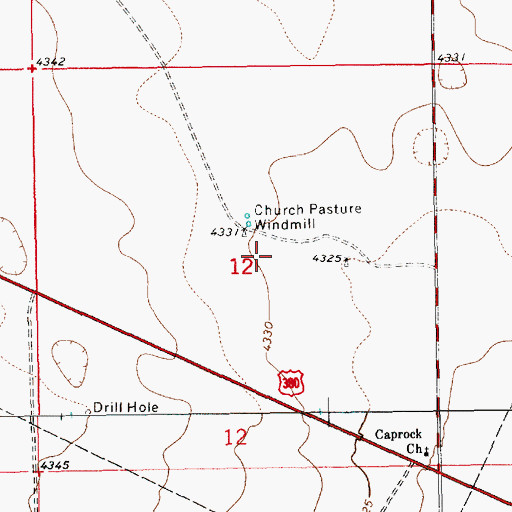 Topographic Map of 10650 Water Well, NM
