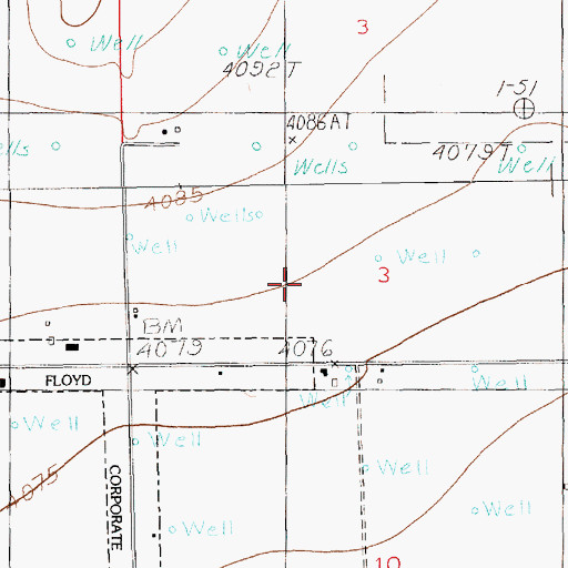 Topographic Map of 12268 Water Well, NM