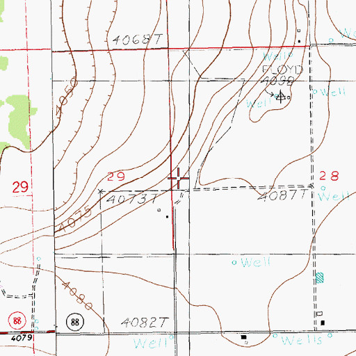 Topographic Map of 10049 Water Well, NM