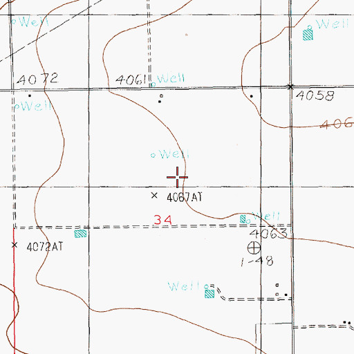 Topographic Map of 10783 Water Well, NM