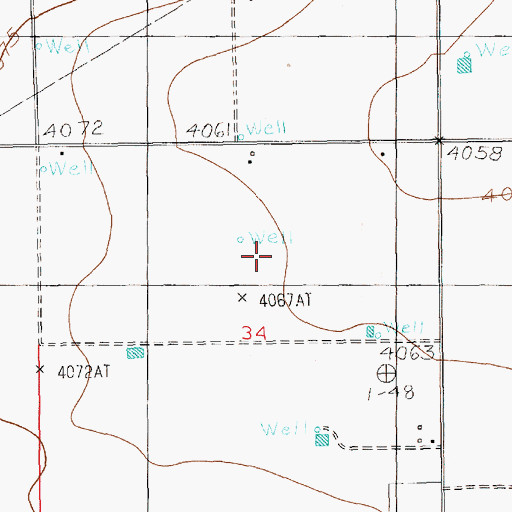 Topographic Map of 11662 Water Well, NM