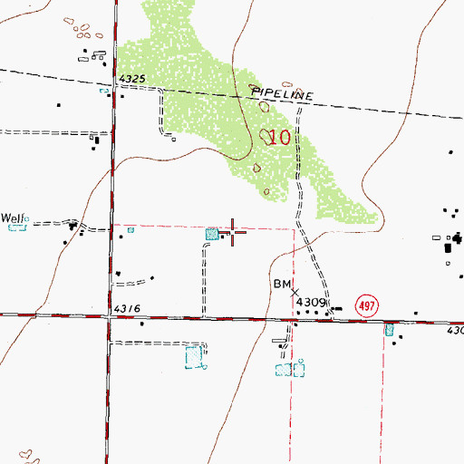Topographic Map of 00419 Water Well, NM
