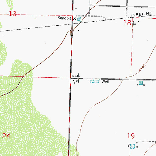 Topographic Map of 10186 Water Well, NM