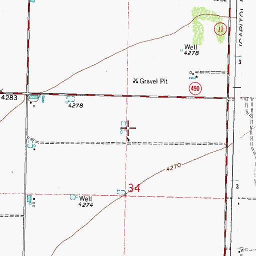 Topographic Map of 00525 Water Well, NM