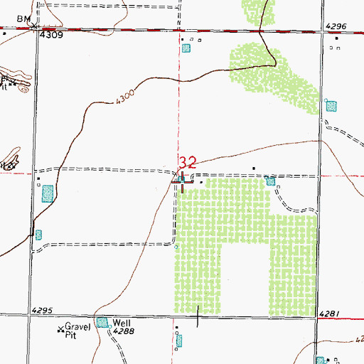 Topographic Map of 00516 Water Well, NM