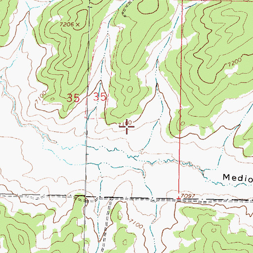 Topographic Map of Humphries, NM