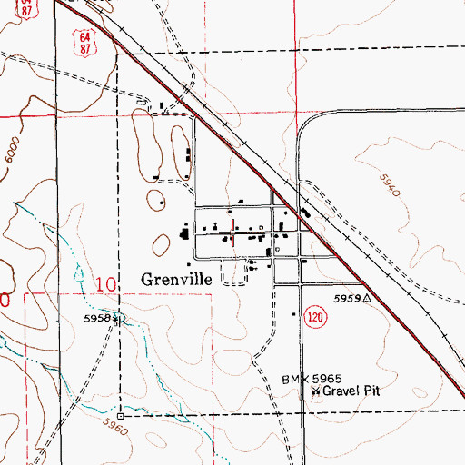 Topographic Map of Grenville, NM