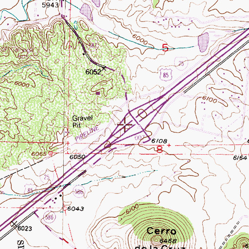 Topographic Map of 271 La Cienega Interchange, NM
