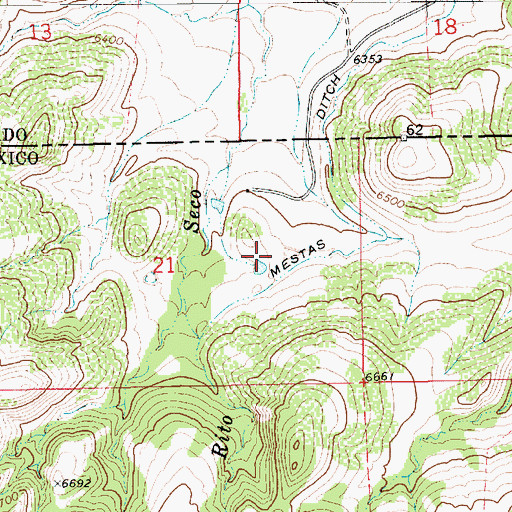 Topographic Map of Doherty, NM