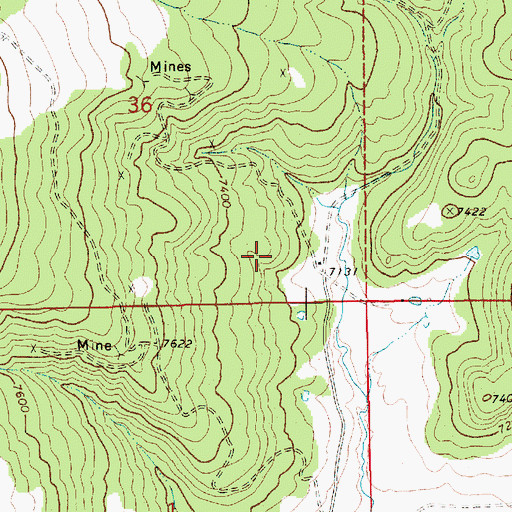 Topographic Map of Denton, NM