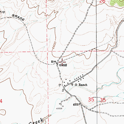Topographic Map of T-O Ranch, NM
