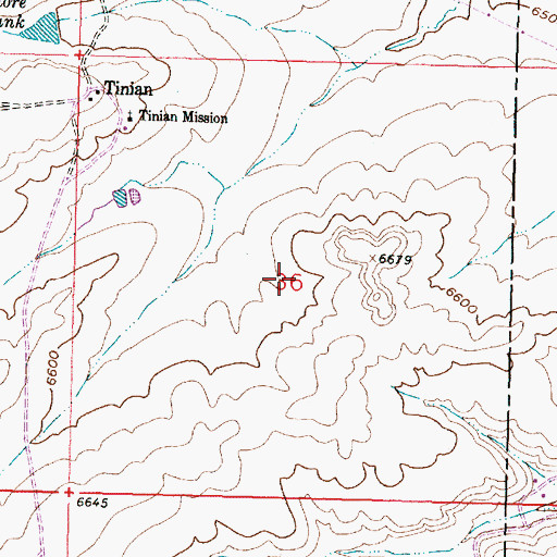 Topographic Map of Tinian Trading Post, NM