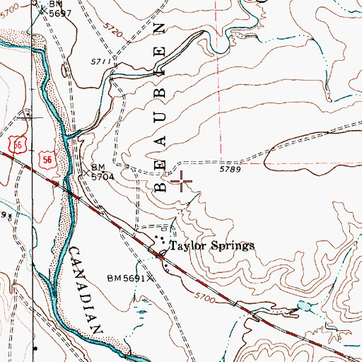 Topographic Map of Taylor, NM