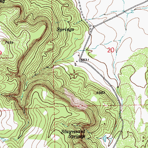 Topographic Map of Cornay, NM