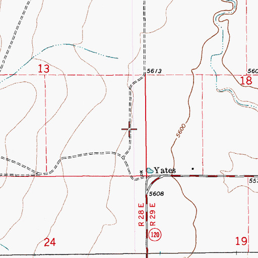 Topographic Map of Yates, NM