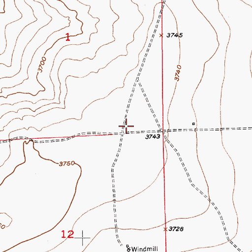 Topographic Map of 10838 Water Well, NM