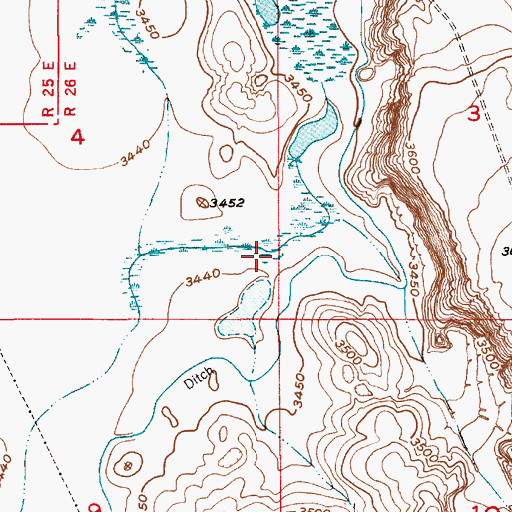 Topographic Map of 10840 Water Well, NM