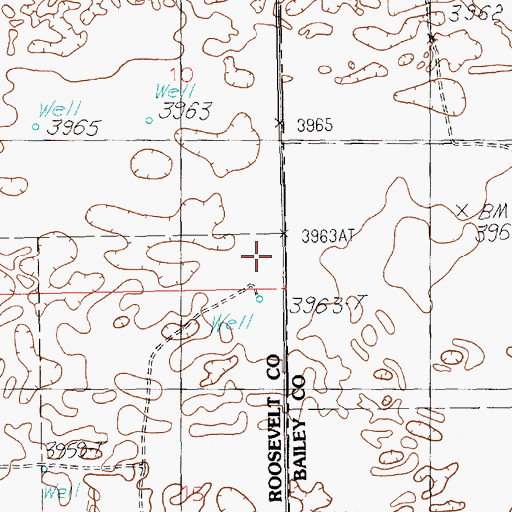 Topographic Map of 12199 Water Well, NM