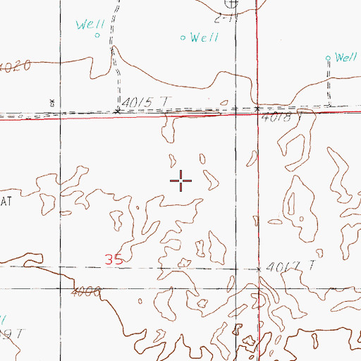 Topographic Map of 10705 Water Well, NM