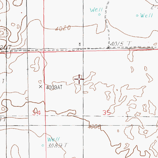 Topographic Map of 10821 Water Well, NM