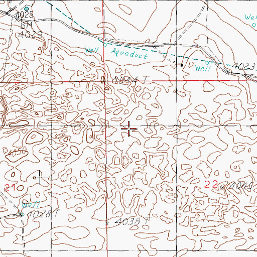 Topographic Map of 10722 Water Well, NM