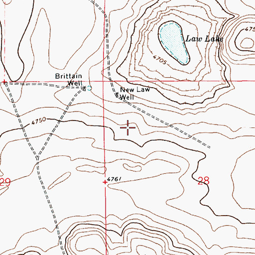 Topographic Map of 10522 Water Well, NM