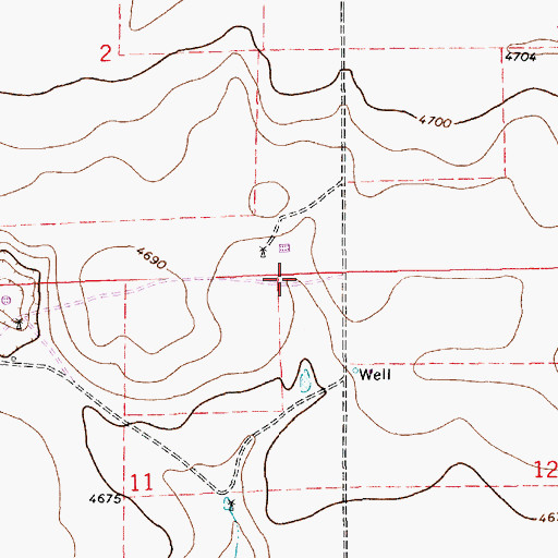 Topographic Map of 10695 Water Well, NM