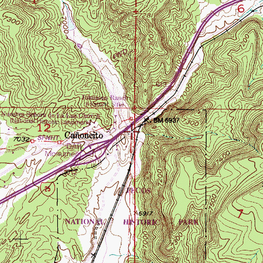 Topographic Map of Apache Canyon, NM