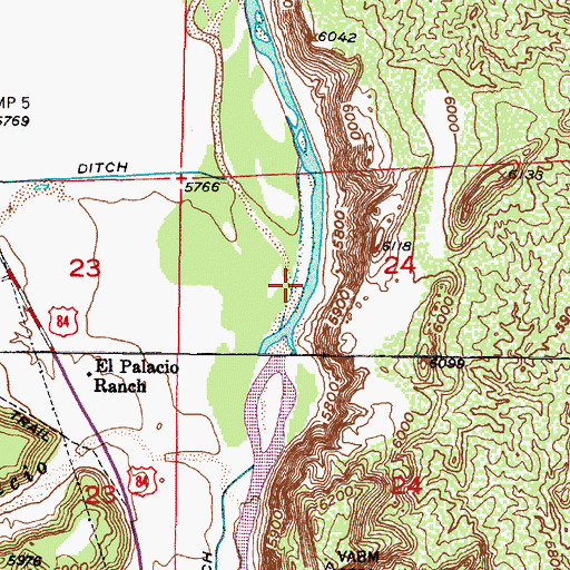 Topographic Map of Arroyo de las Lemitas, NM