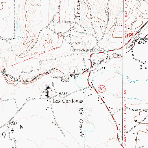 Topographic Map of Arroyo Seco, NM