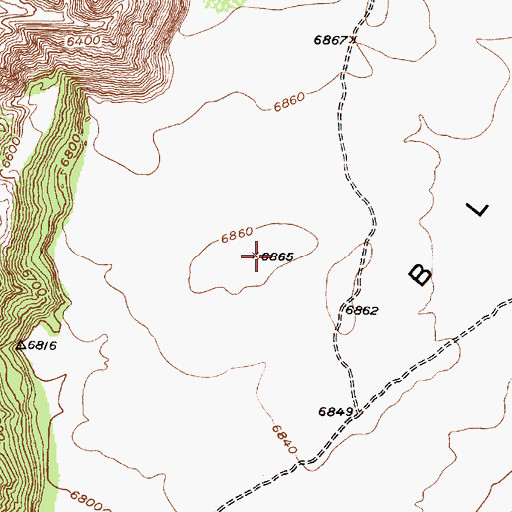 Topographic Map of Black Mesa, NM