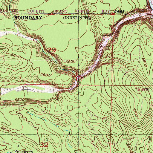 Topographic Map of Bland Canyon, NM
