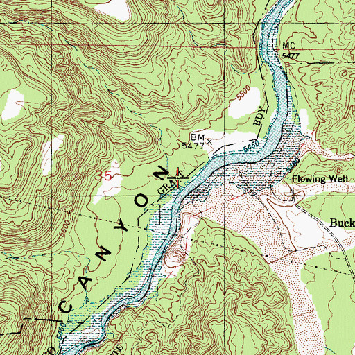 Topographic Map of Caada Ancha, NM