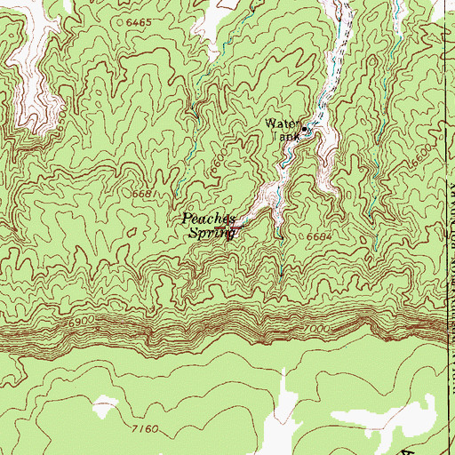 Topographic Map of Peaches Spring, AZ