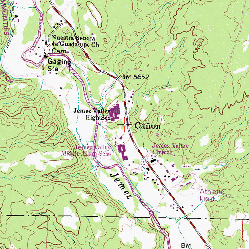 Topographic Map of Caon, NM